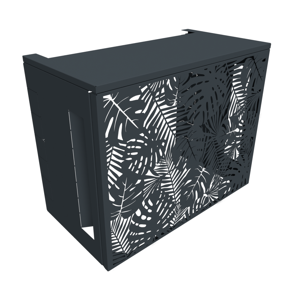 Cache-climatiseur, atole en aluminium thermolaqué - taille 1 : h. 80 x l. 100 x p. 54 cm - gris anthracite