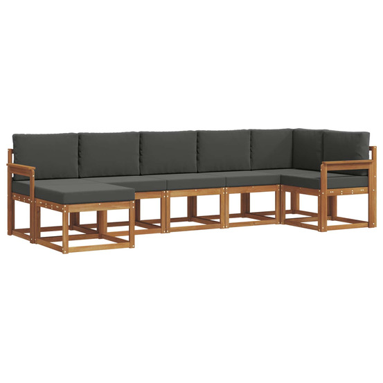 Ensemble de canapés d'extérieur 7 pcs naturel et anthracite