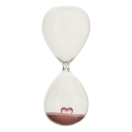 Sablier popi avec détail coeur h20cm