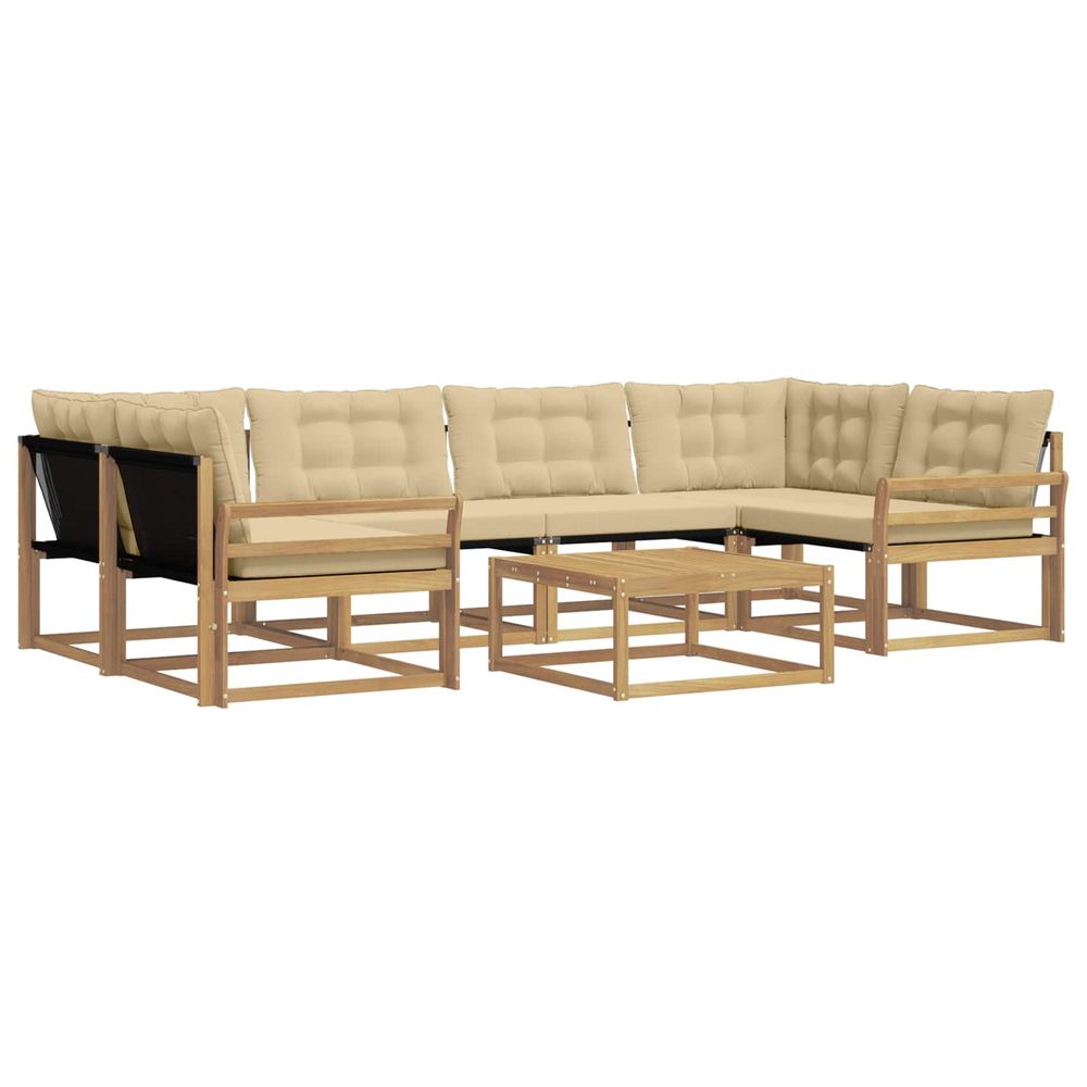 Ensemble de canapés d'extérieur 7 pc blanc et beige