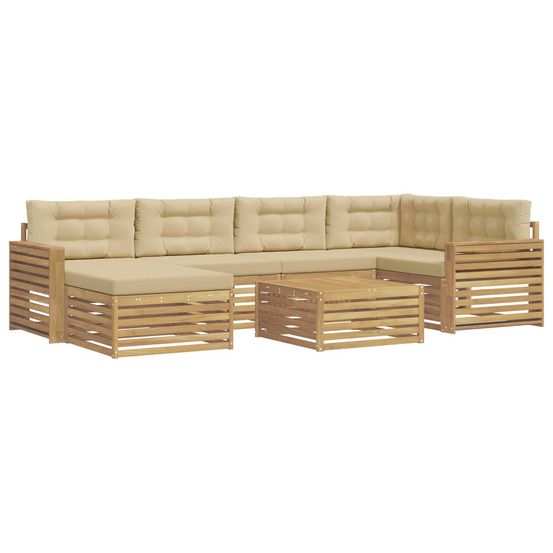 Ensemble de canapés d'extérieur 7 pc blanc et beige