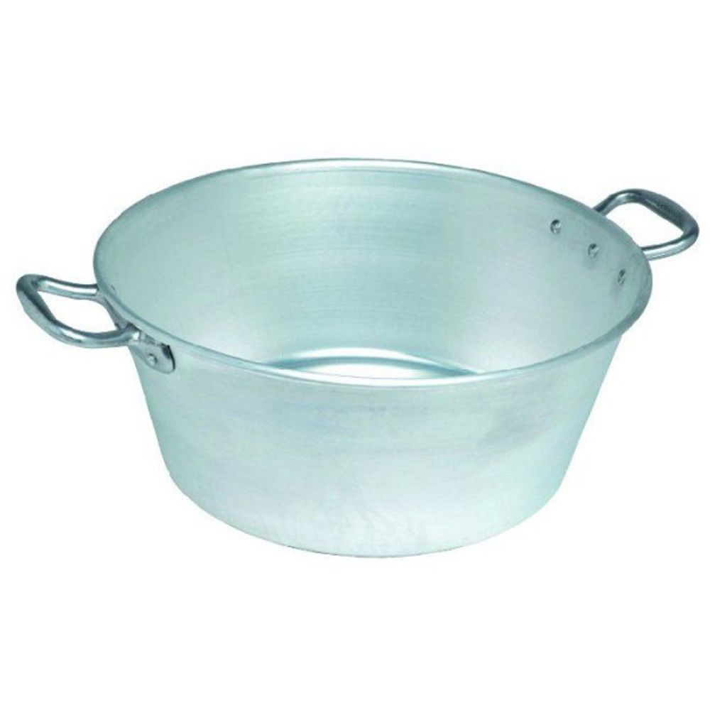 Bassine à gras lourde - - pro type landaise - ø 45 cm - 21 l - épaisseur 2 mm - anse alu