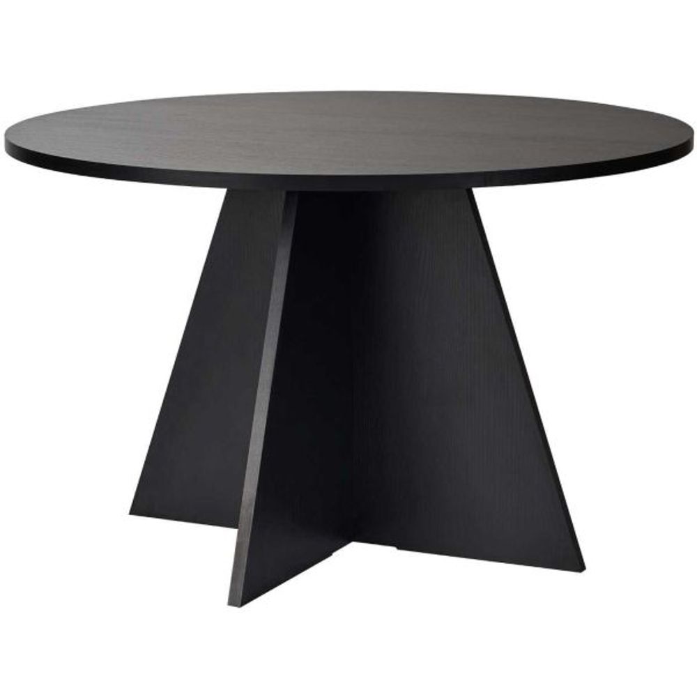 Table à manger ronde en aggloméré virella bois noir