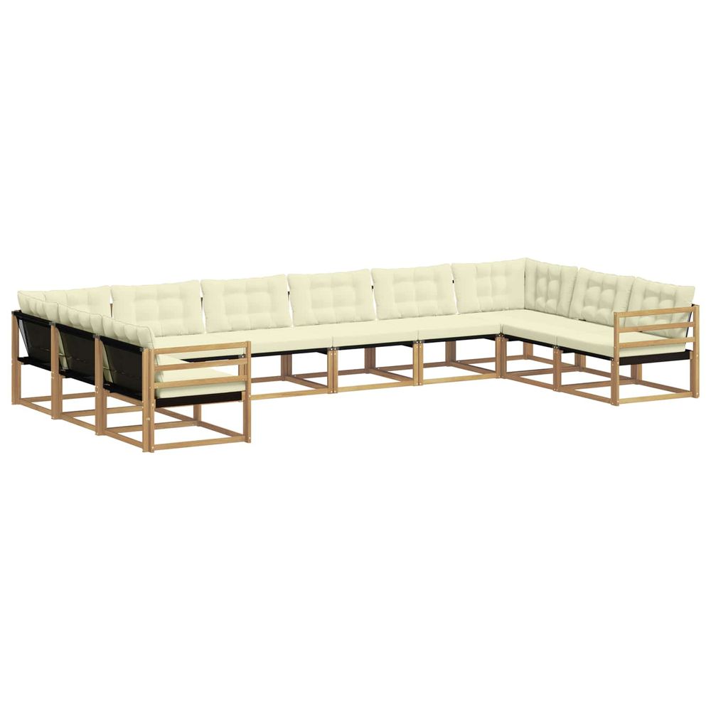 Ensemble de canapés d'extérieur 10 pc blanc et crème