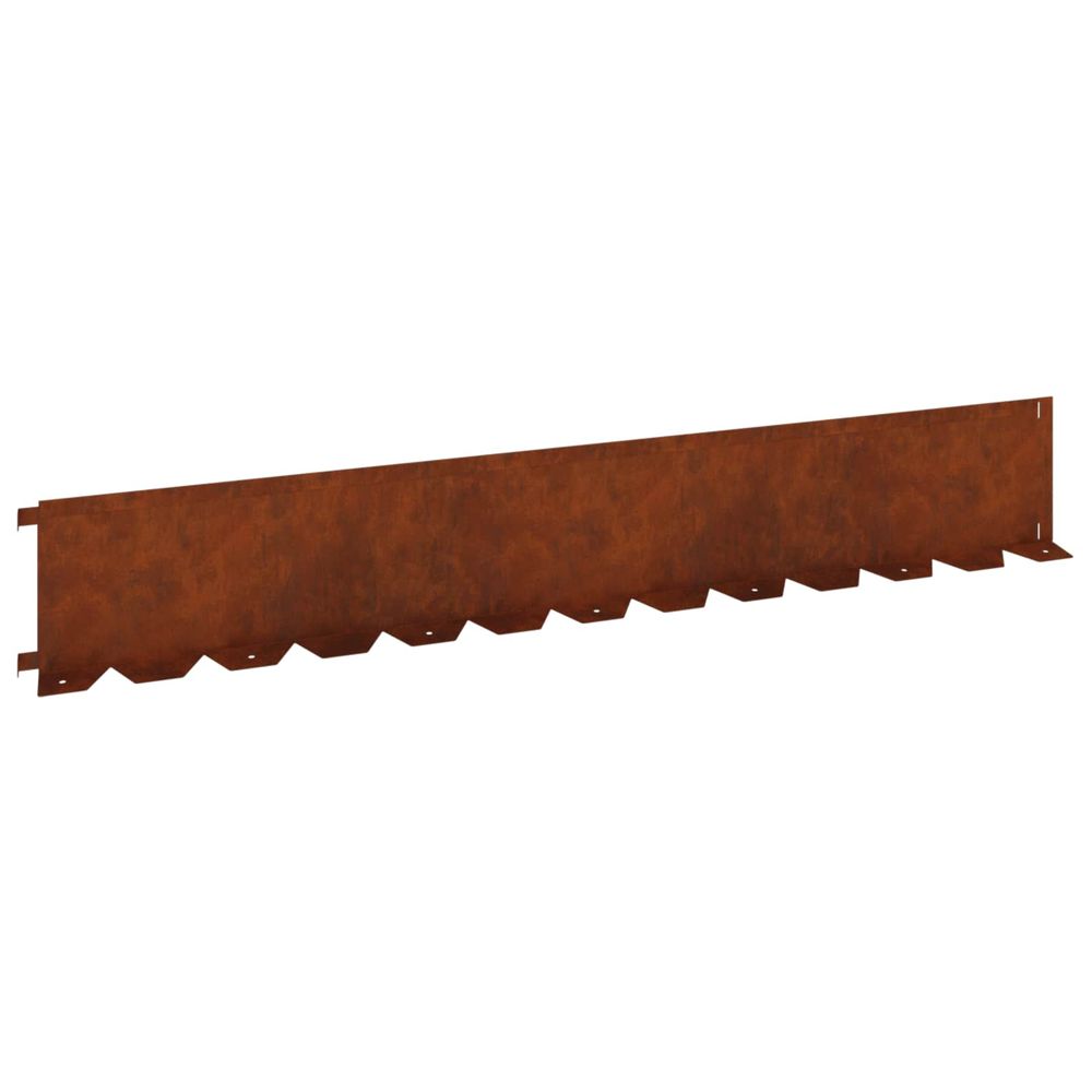Bordure de pelouse 20 pc 102 x 15 x 4 cm acier rouillé