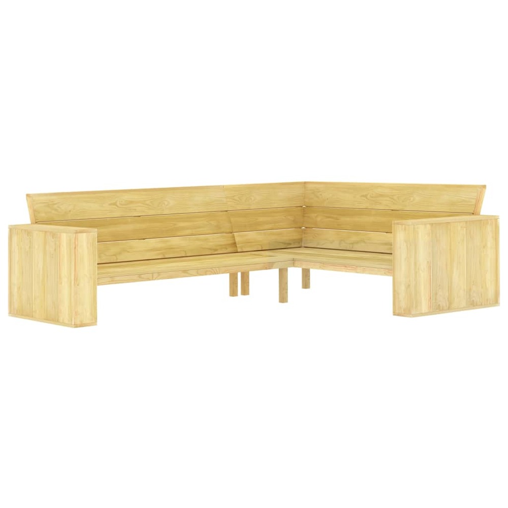 Banc de jardin meuble de patio d'extérieur terrasse d'angle de jardin 239 cm bois de pin imprégné
