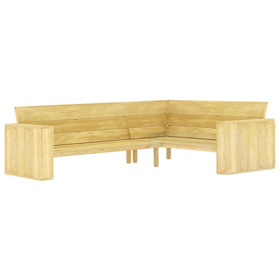 Banc de jardin meuble de patio d'extérieur terrasse d'angle de jardin 239 cm bois de pin imprégné