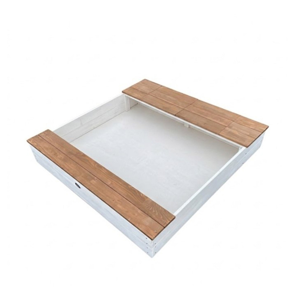 Bac à sable evy avec bacs rangement blanc-marron