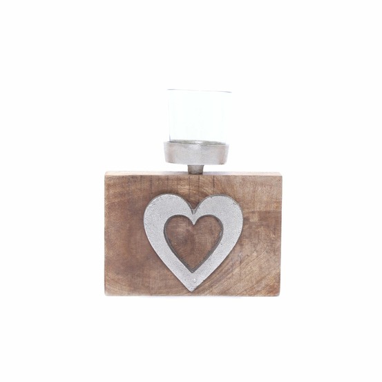 Porte bougie chauffe-plat cœur - grand modèle