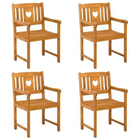 Chaises de jardin 4 pc naturel bois d'acacia massif