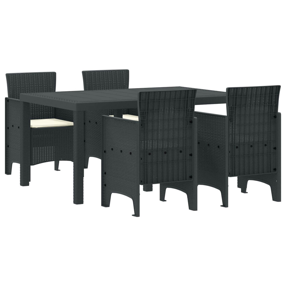 Ensemble de salle à manger pour jardin 5 pcs anthracite