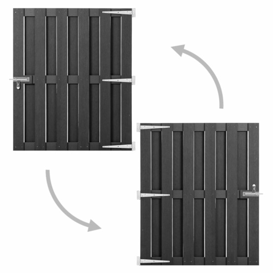 Portillon wpc 100x112 cm gris