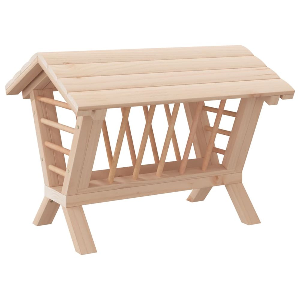 Mangeoire à foin pour lapins 44x33x33 cm bois massif de sapin