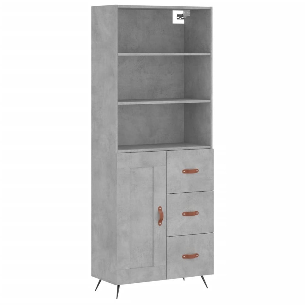Buffet bahut commode armoire meuble de rangement organisateur cuisine salle de séjour salon haut 69,5 x 34 x 180 cm bois d'in