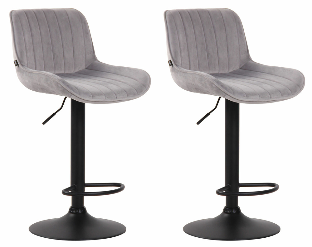 Lot de 2 tabourets de bar lentini velours noir