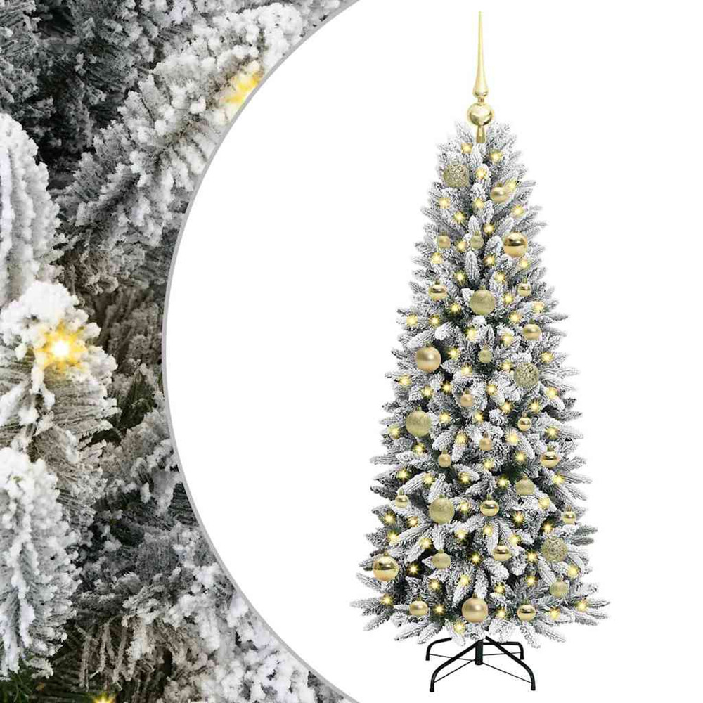 Sapin de noël artificiel avec 150 led avec support blanc 120 cm
