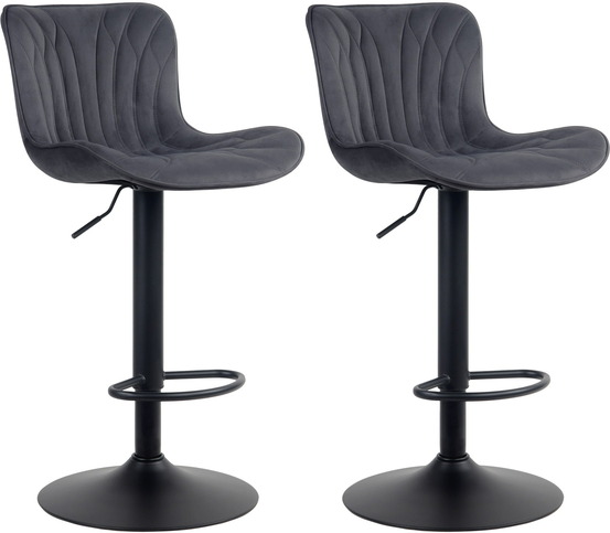 Lot de 2 tabourets de bar linus velours