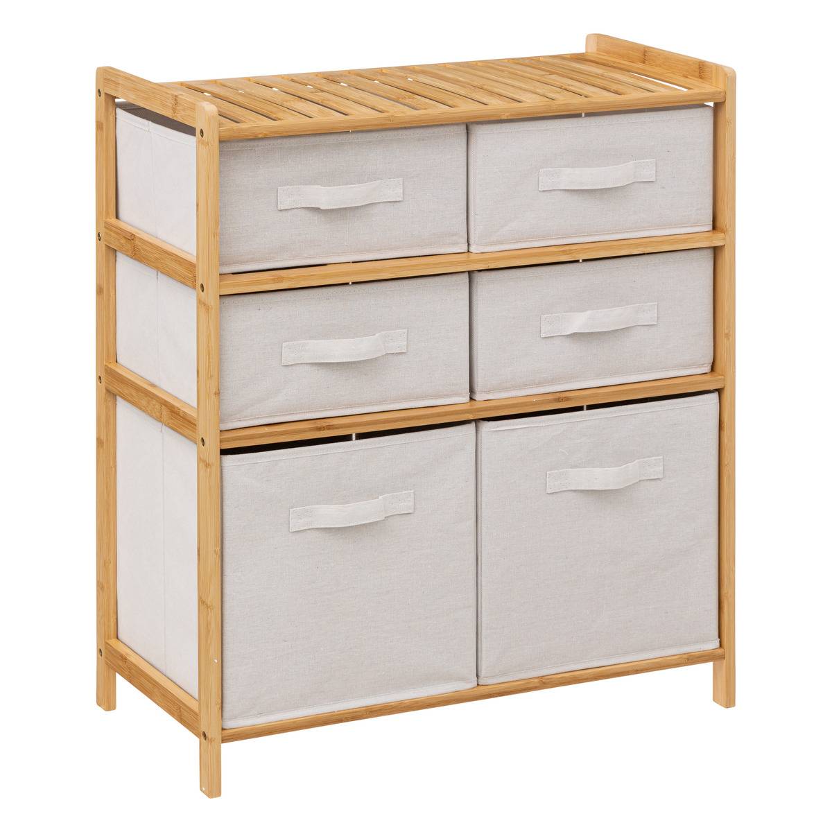 5five - meuble étagère avec 6 paniers "tidy box" bambou