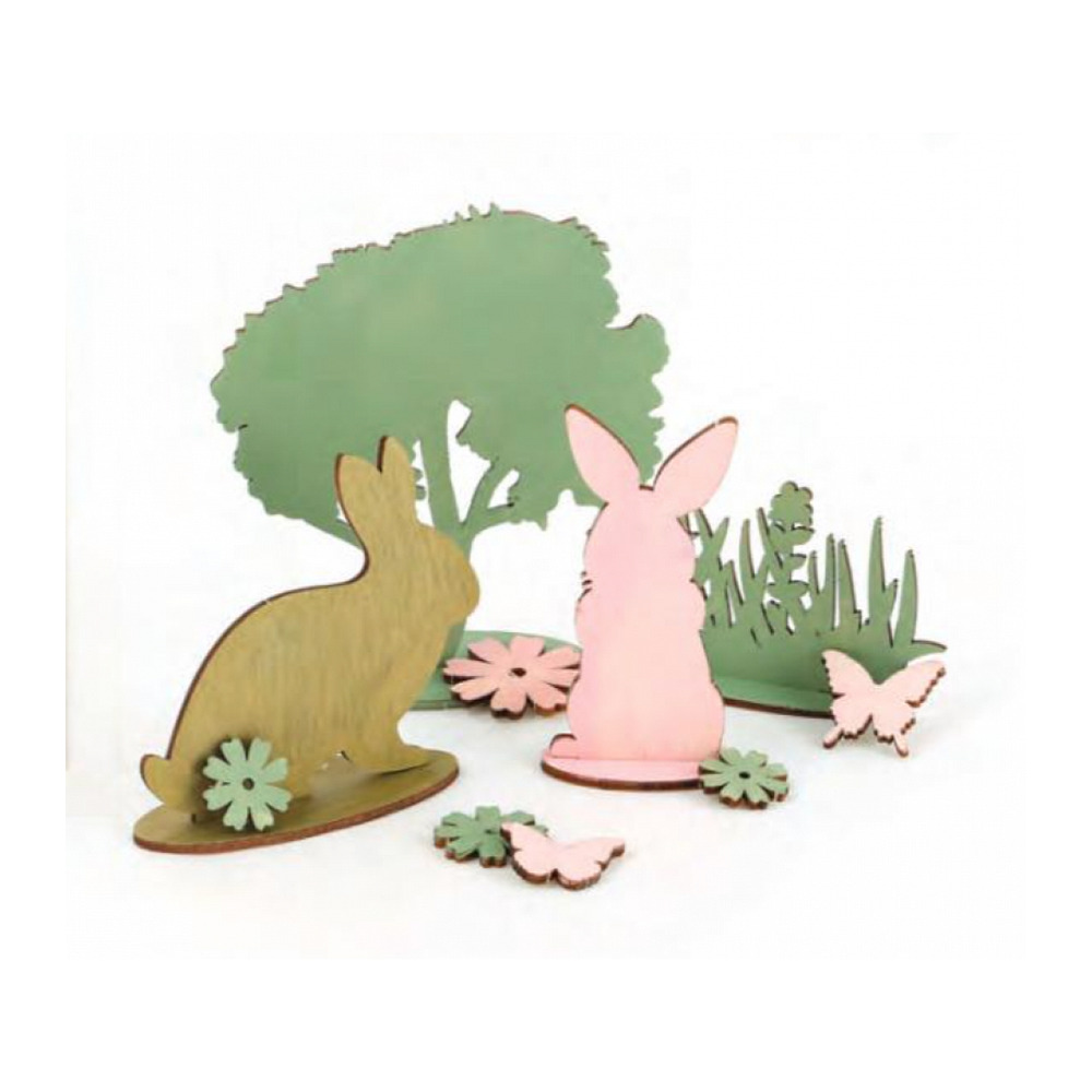 Decor en bois theme paques