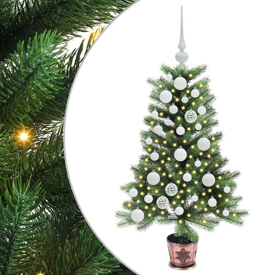 Sapin de noël avec 150 led avec support vert 90 cm pe