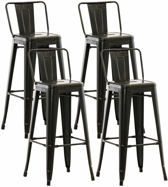 Lot de 4 tabourets de bar mason