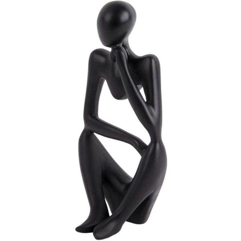 Statuette silhouette en polyrésine wondering noir