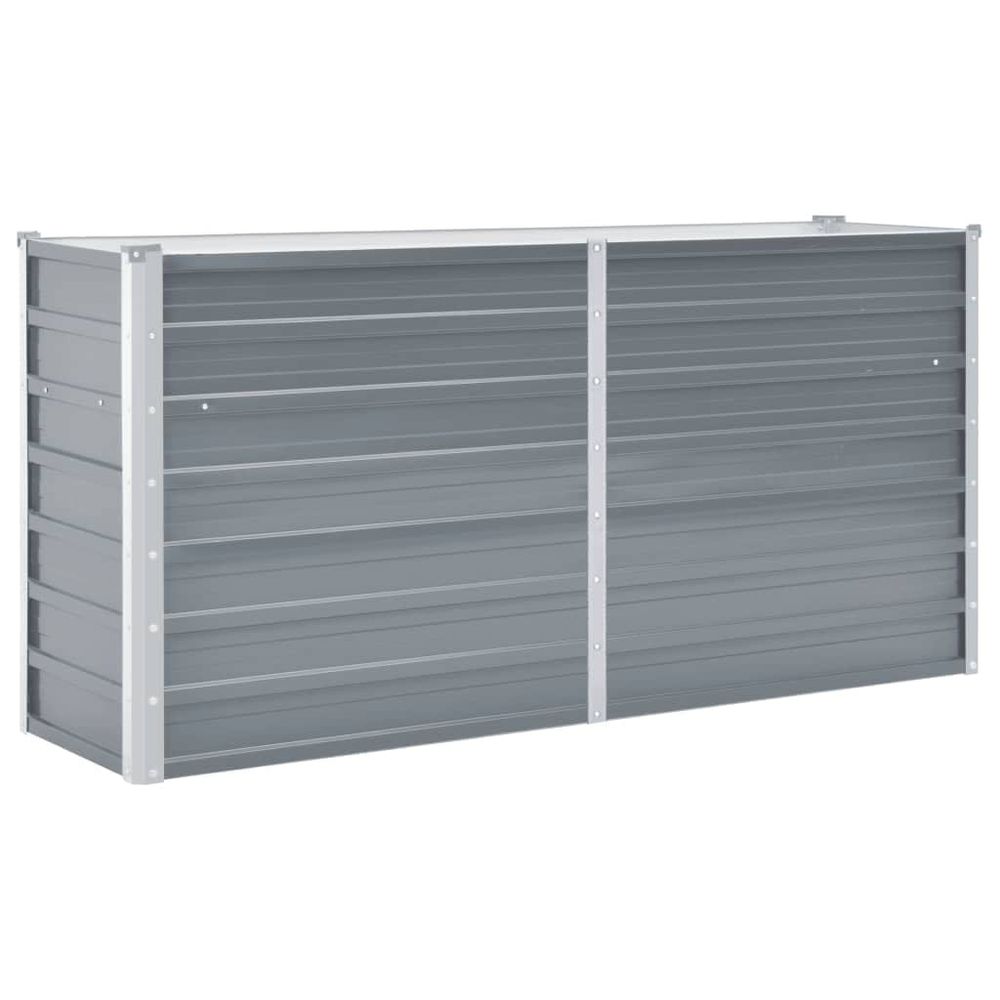 Lit surélevé de jardin acier galvanisé 160x40x77 cm gris