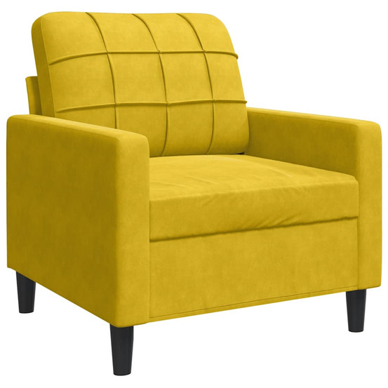 Fauteuil jaune 60 cm velours