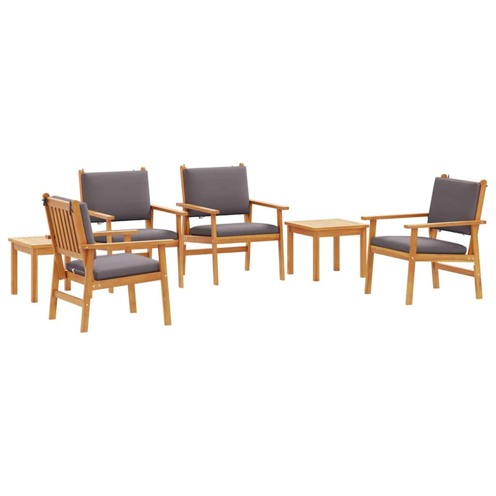 Ensemble de canapé de jardin 6 pcs marron bois d'acacia massif
