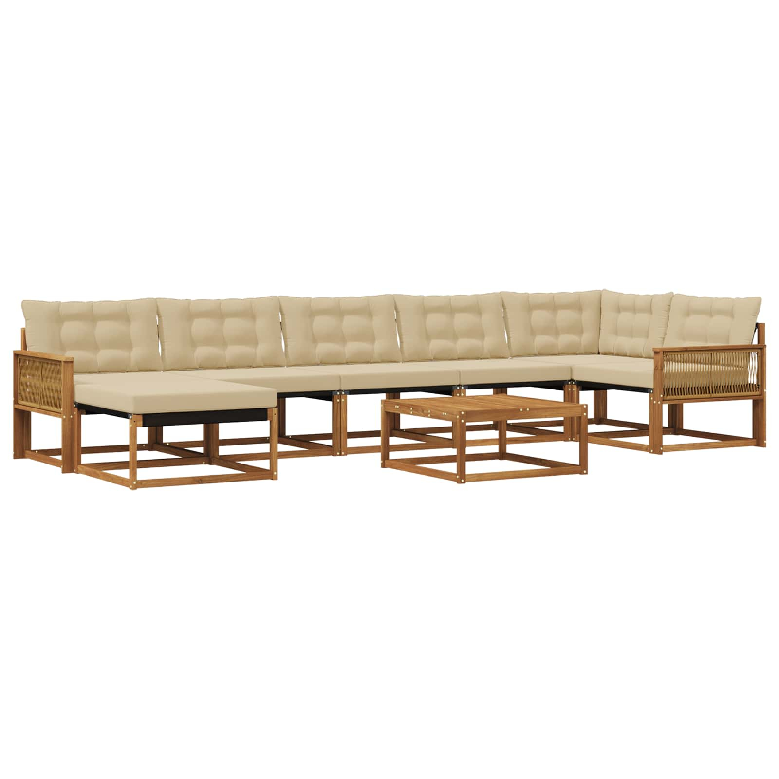 Ensemble de canapés d'extérieur 8 pcs naturel et beige