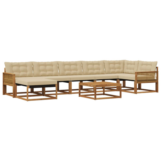 Ensemble de canapés d'extérieur 8 pcs naturel et beige