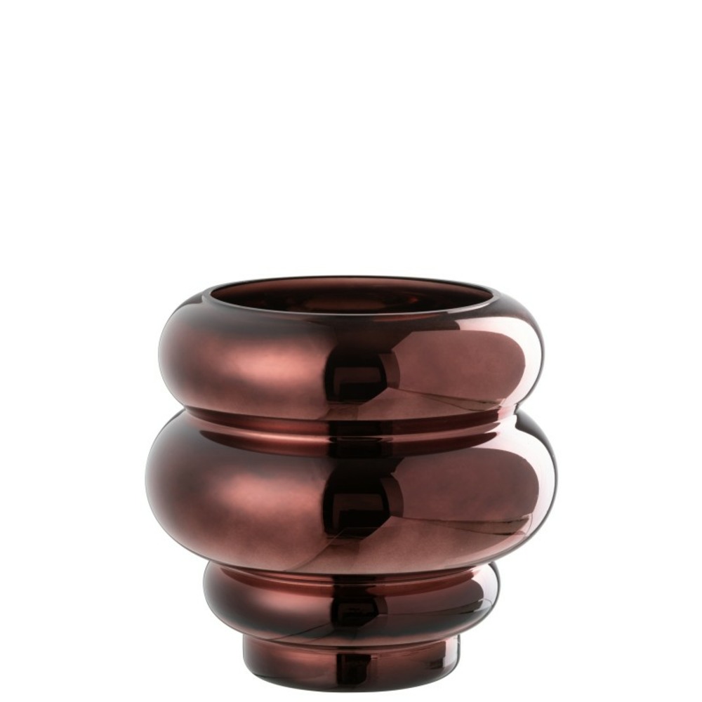 Vase ou photophore en verre prune 20x20x20 cm