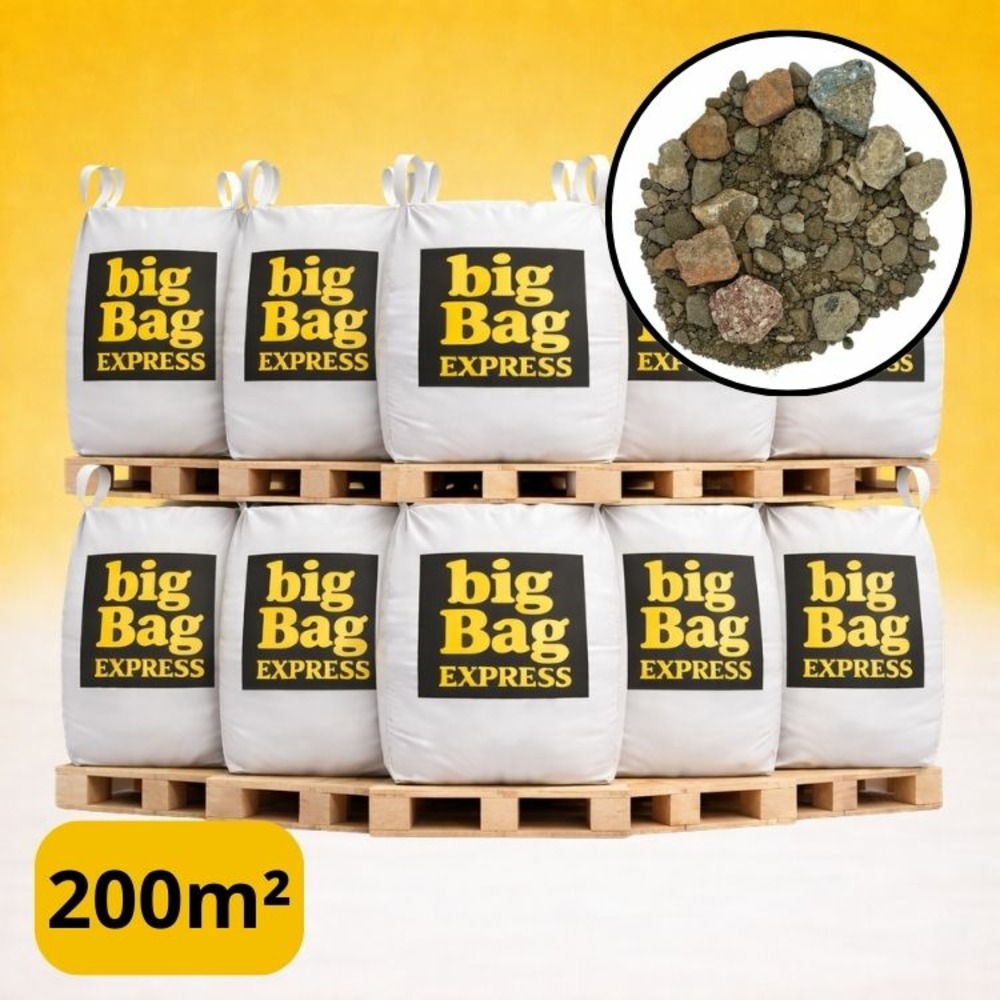 Pack 10 x big bag de +/- 1,5t) gnt ou tout-venant recyclé ø 0/20 c - livraison premium