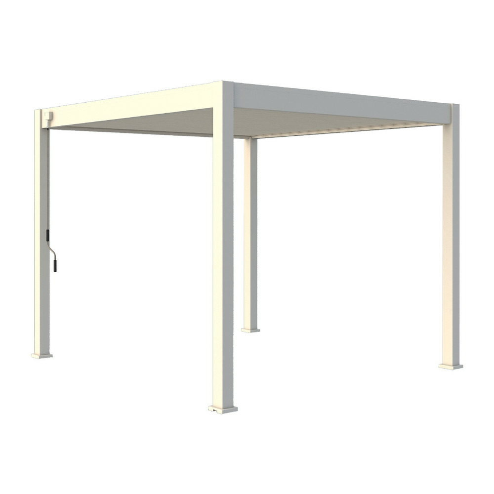 Pergola bioclimatique autoportante blanc - 300 x 300 x h. 258 cm