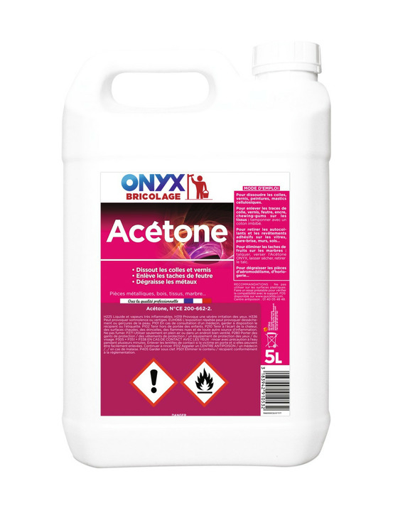 Acétone bidon 5 litres - onyx