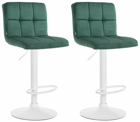 Lot de 2 tabourets de bar peru velours blanc