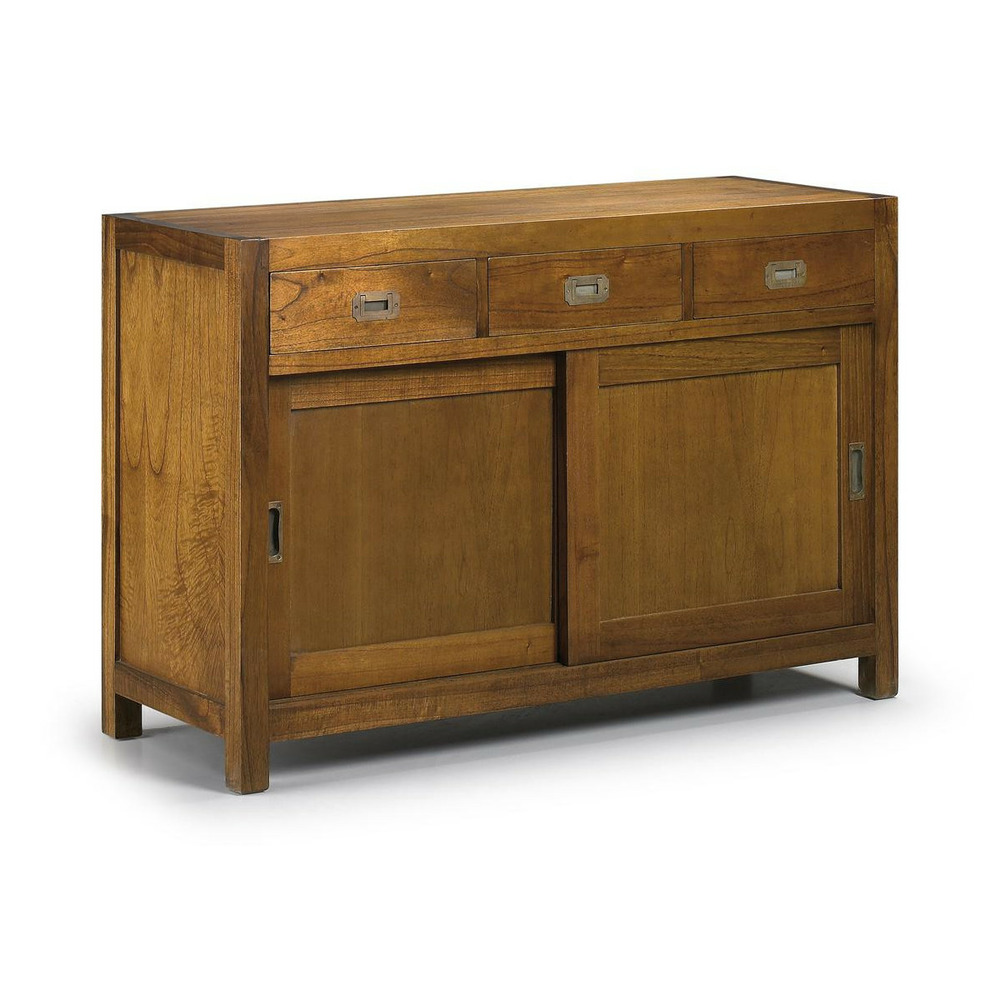 Buffet 3 tiroirs bronze bois marron - onéline décoration d'autrefois