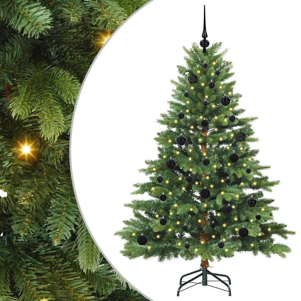 Sapin de noël artificiel avec 150 led vert 150 cm pe et pvc