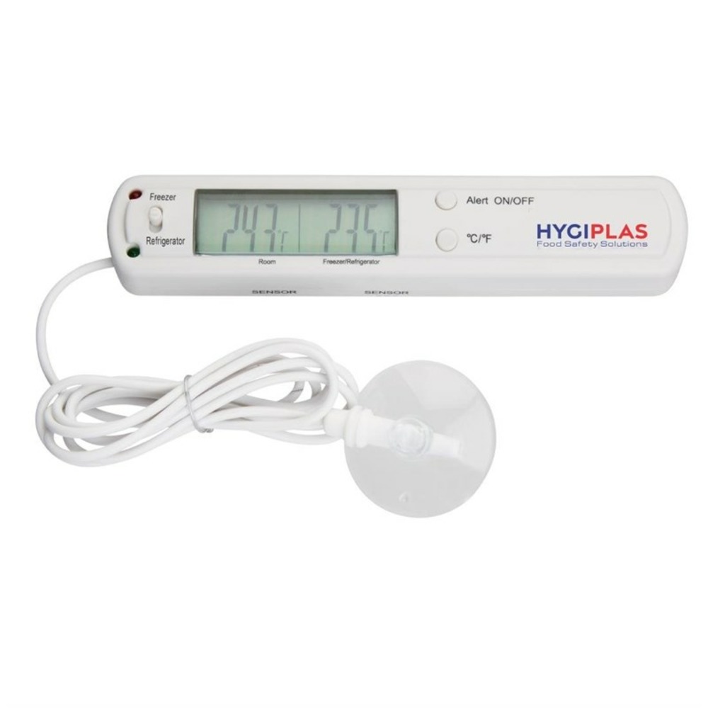 Thermomètre à réfrigérateur et congélateur avec alarme et sonde - hygiplas