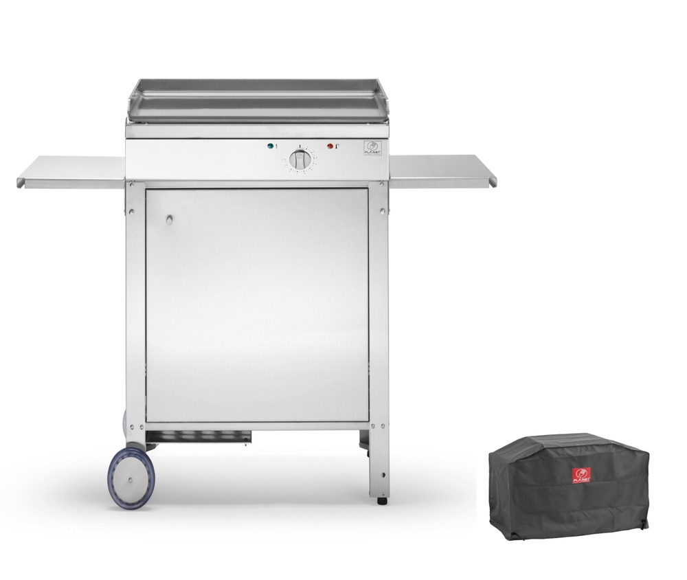 Plancha chef 55 elec - lisse + chariot fermé + housse planet