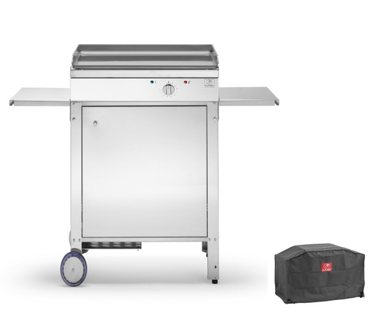Plancha chef 55 elec - lisse + chariot fermé + housse planet