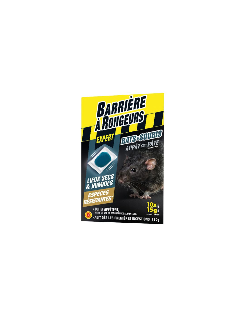 Rats souris appât sur pate 150g espèces résistances /nc - barriere a rongeurs