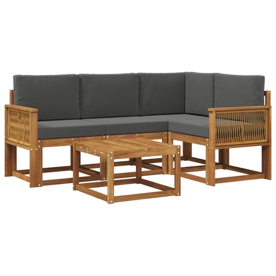 Ensemble de canapés d'extérieur 5 pc naturel et anthracite
