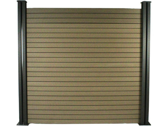 Kit clôture 4.8 x 1.2 m composite - kit de fixation offert - marron