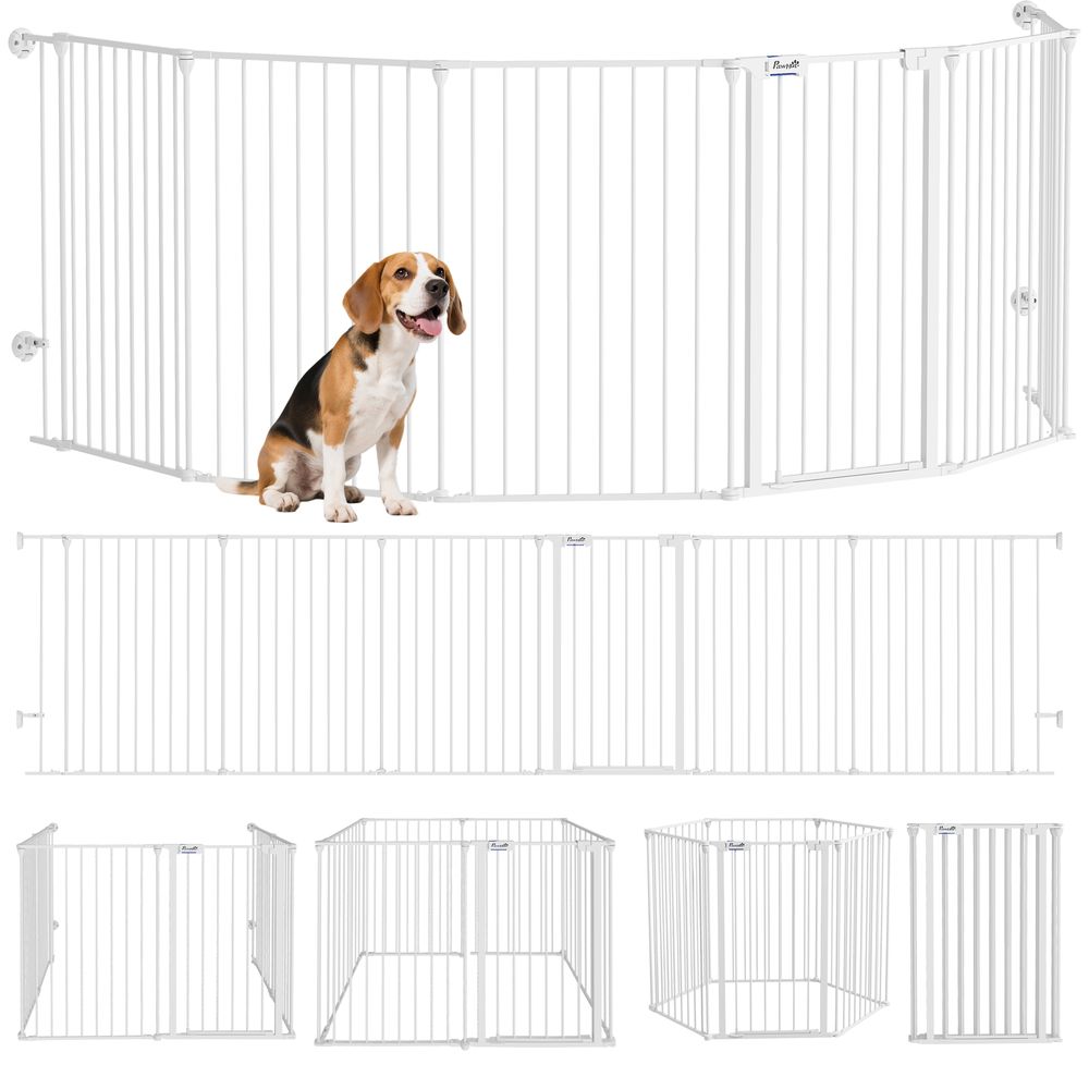 Parc à chiots pliable acier blanc 90 x 123 x 102 cm usage intérieur sécurisé
