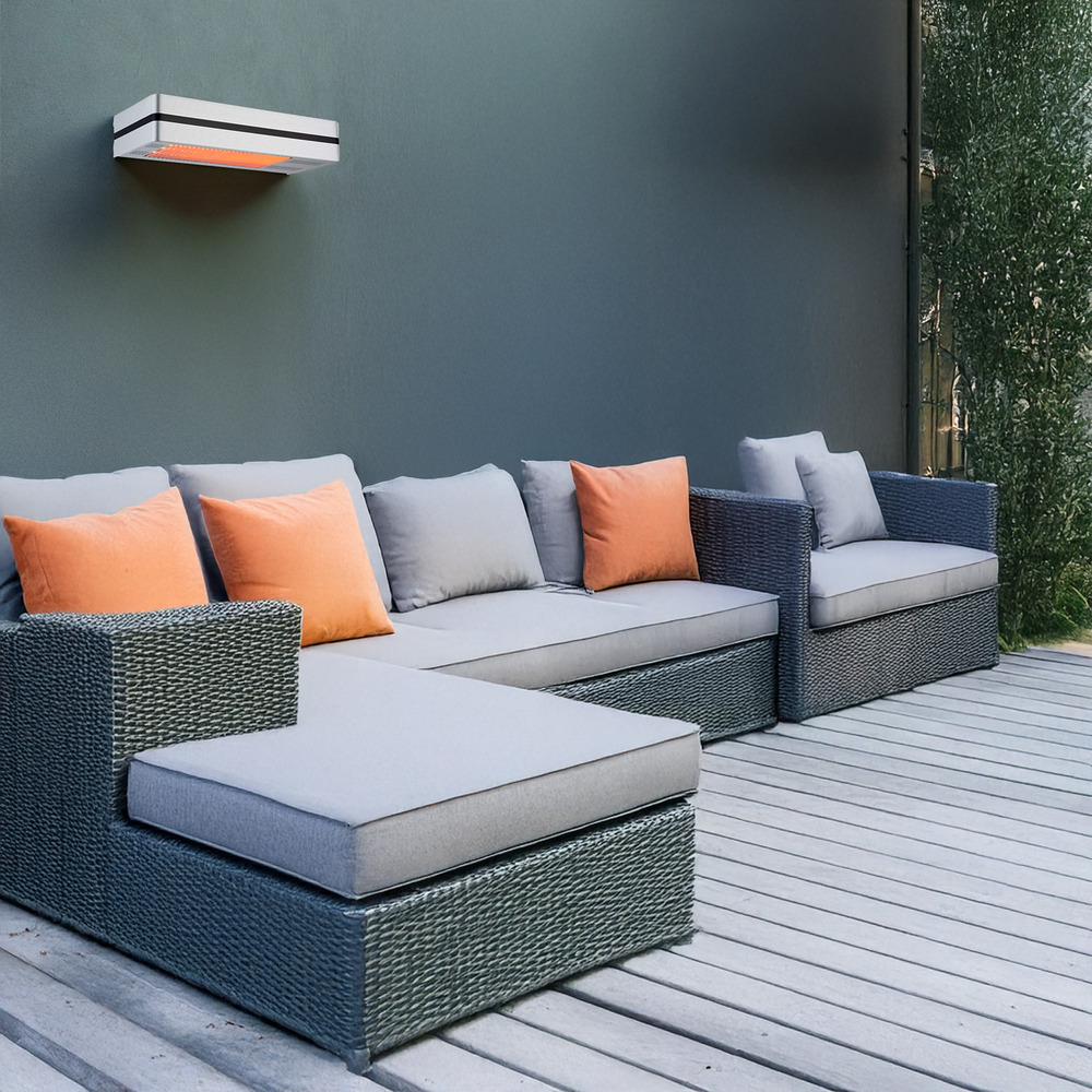 Chauffage de terrasse infrarouge argente 2000w sined caldo i box