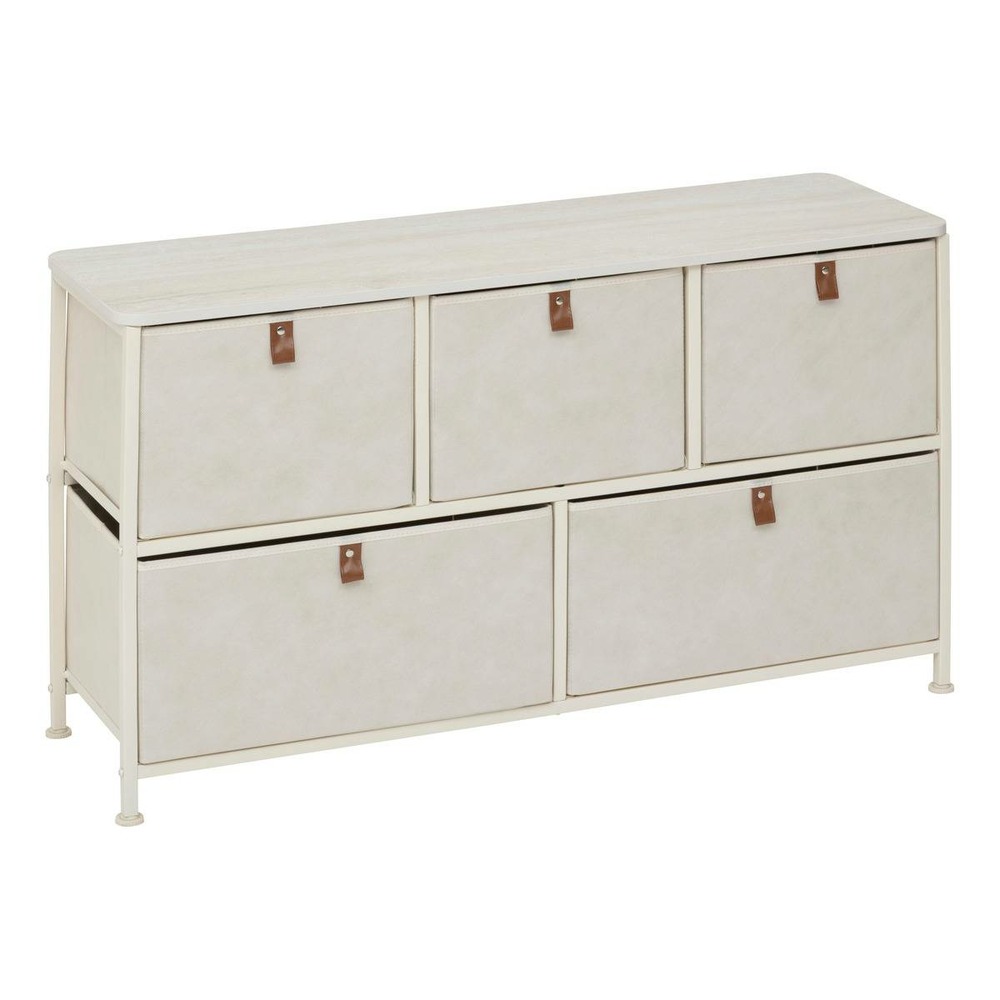 5five - commode basse tissa beige 5 tiroirs