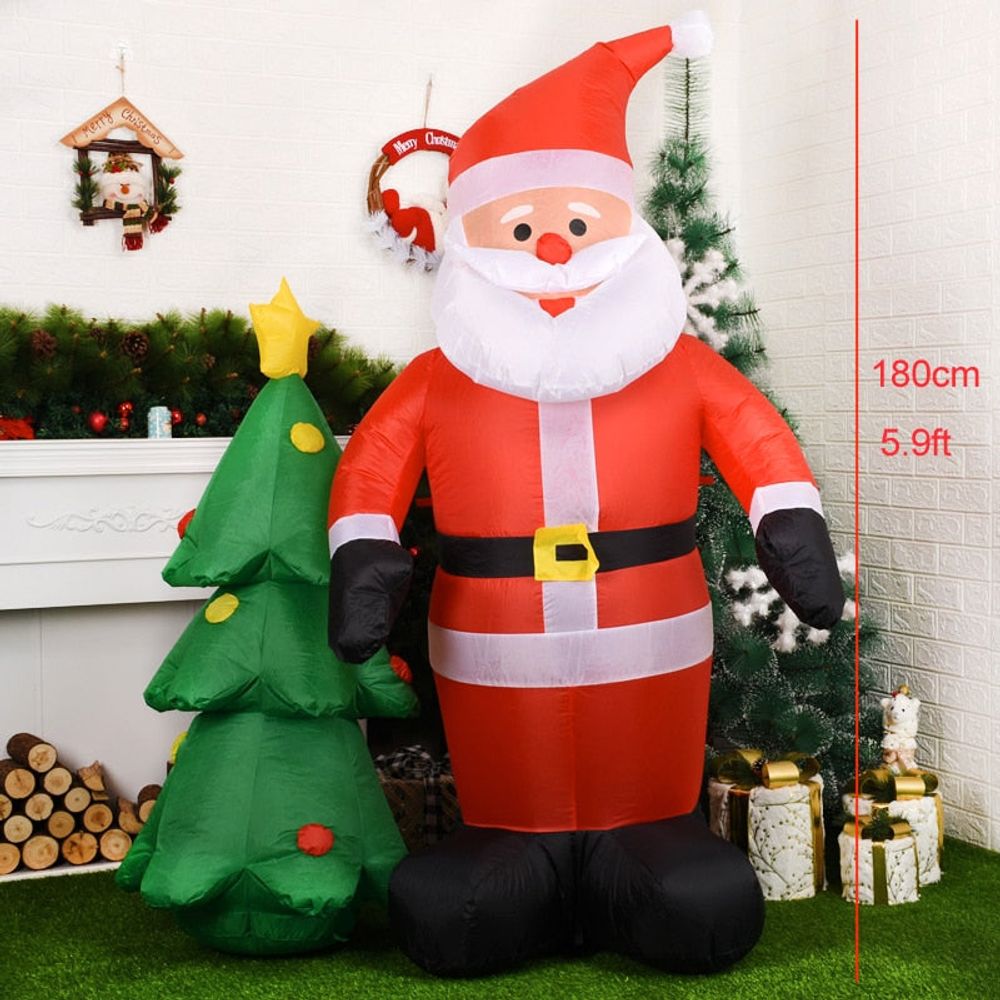 Structure de noël gonflable - père noël avec un sapin