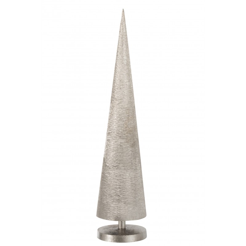 Sapin de noël conique en aluminium argent 16x16x57cm h0.875