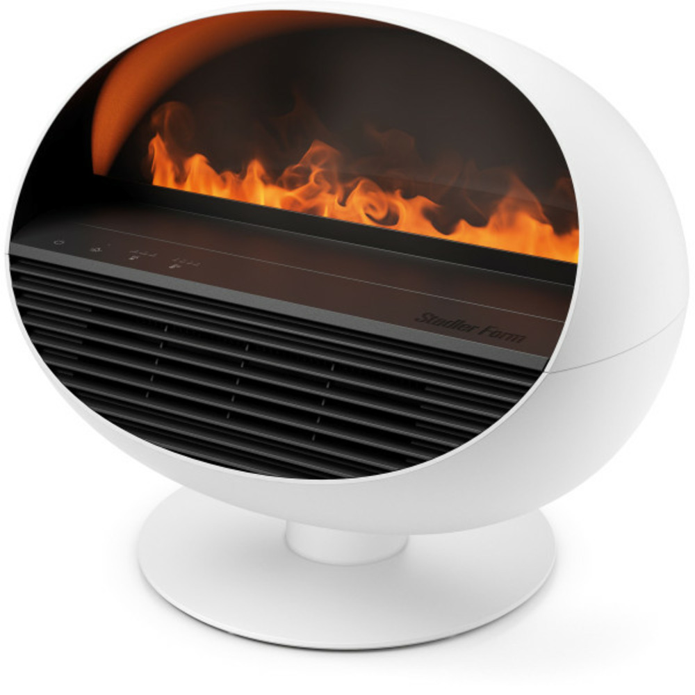 Chauffage d'ambiance - effet cheminée + diffusion brumeuse (chauffe légere / ambiance) - stadler form - erik - noir